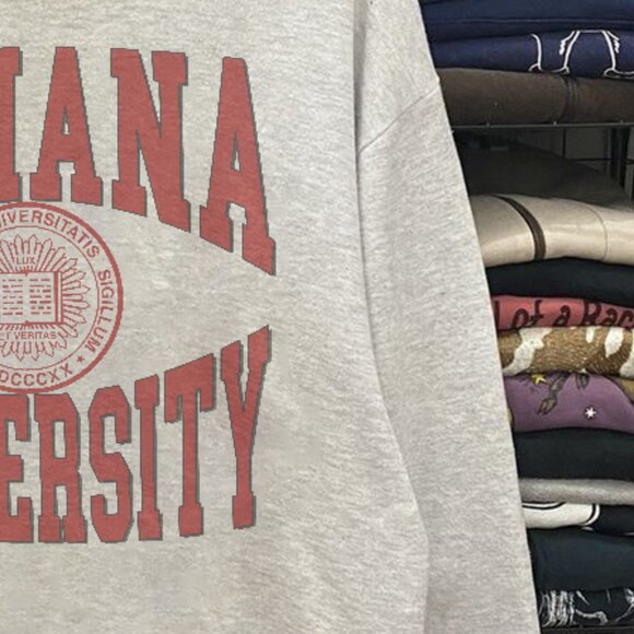 Vintage University of Indiana Hoosiers Sweatshirt, iuhoosiers Shirt tee - Picture 3 of 4